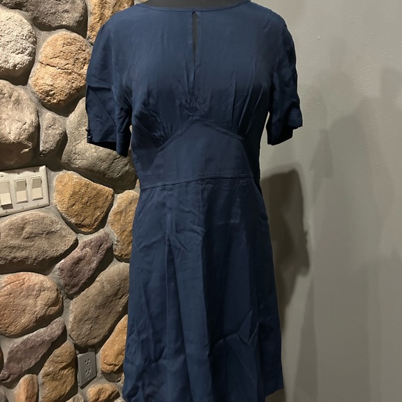 New ModCloth Navy Blue Vintage Inspired Keyhole Dress Women’s size 12 - Picture 11 of 11